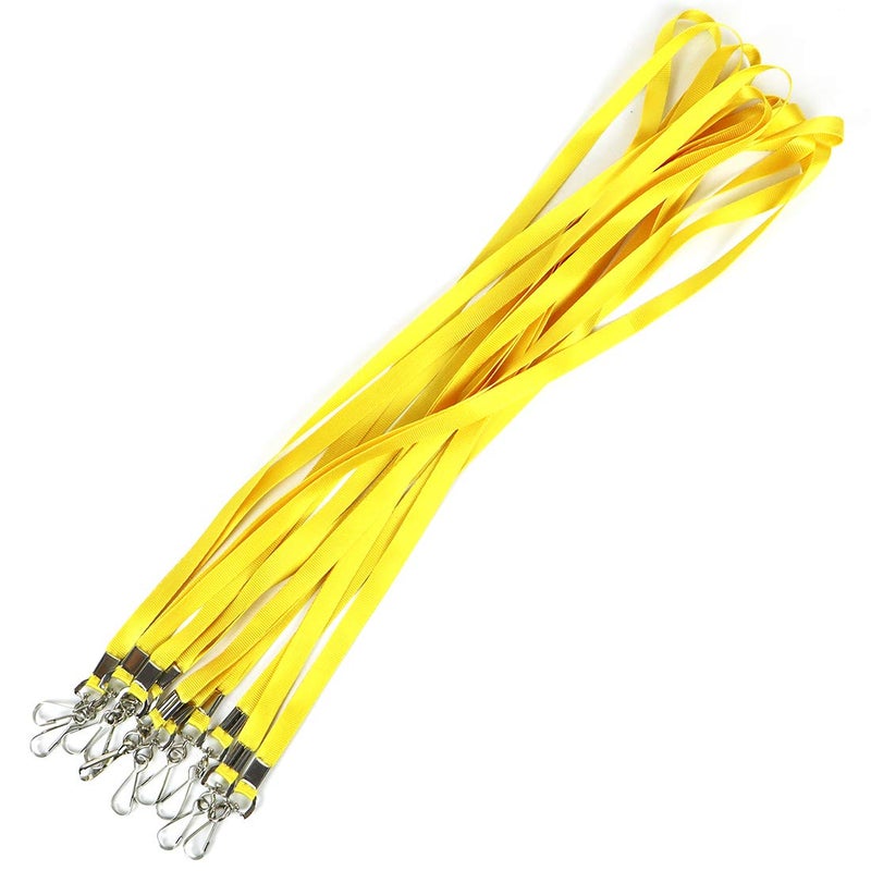 Bird Fiy Yellow Bulk Lanyards for Id Badges Nylon Neck Flat Lanyard for ID Name Badge Holder/Name Tag (Yellow, 50Pcs) - Image 4